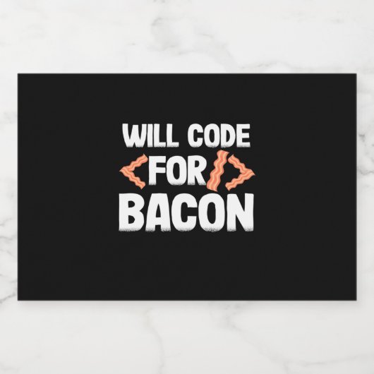 Programmer zal code voor Bacon Sparkling Wijnetiket (Enkel label)