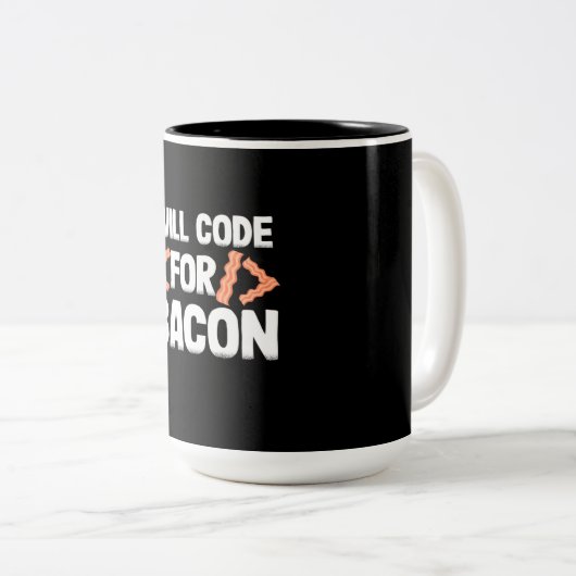 Programmer zal code voor Bacon Tweekleurige Koffiemok (Voorkant rechts)