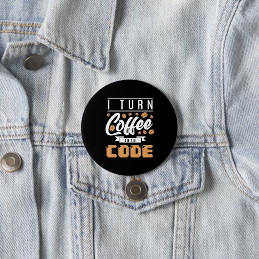 Programmer zet koffie in code ronde button 7,6 cm (In situ)