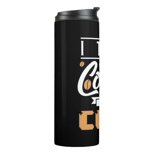 Programmer zet koffie in code thermosbeker (Gedraaid links)