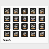 Programmer zet koffie in code vierkante sticker (Vel)