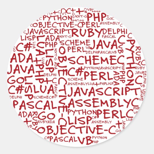 Programmeraars hebben meerdere programmeervaardigh ronde sticker (Voorkant)