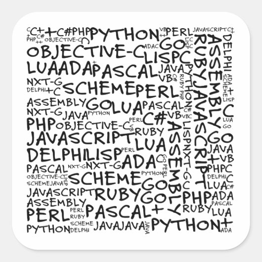 Programmeraars hebben meerdere programmeervaardigh vierkante sticker (Voorkant)