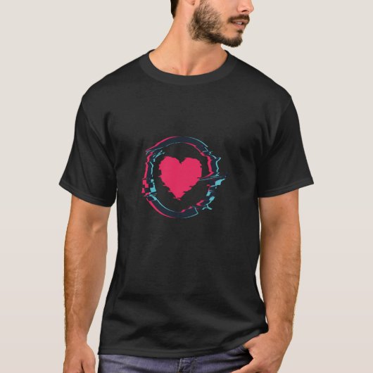 Programmeren Heart Glitch Mode Mannen Vrouwen Kind T-shirt (Voorkant)