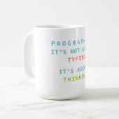 Programmeren is Denken, Niet Typen – Ontwikkelaar Koffiemok (Voorkant links)