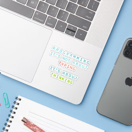 Programmeren is Denken, Niet Typen – Ontwikkelaar Sticker