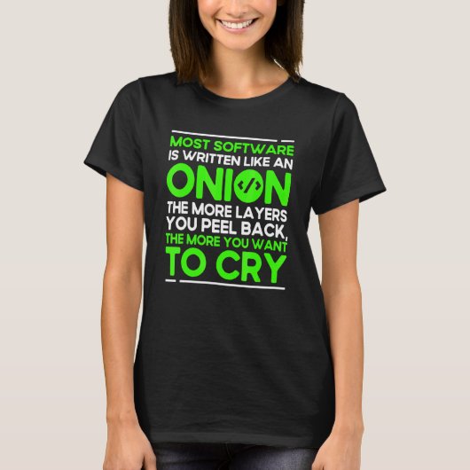 Programmeren Onion Syntax Programmeur Software Ont T-shirt (Voorkant)