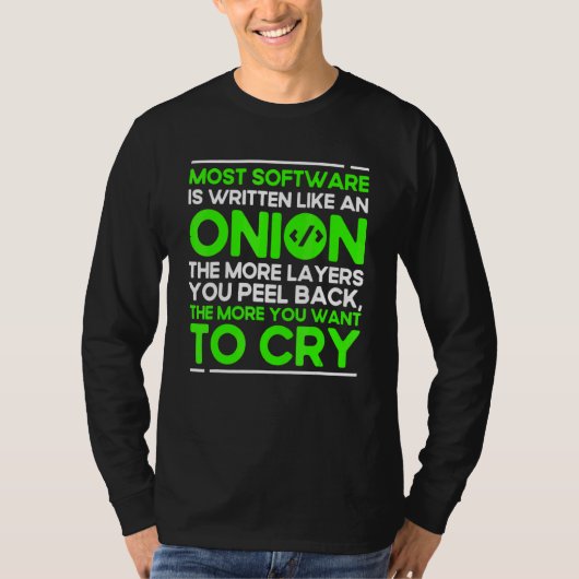 Programmeren Onion Syntax Programmeur Software Ont T-shirt (Voorkant)
