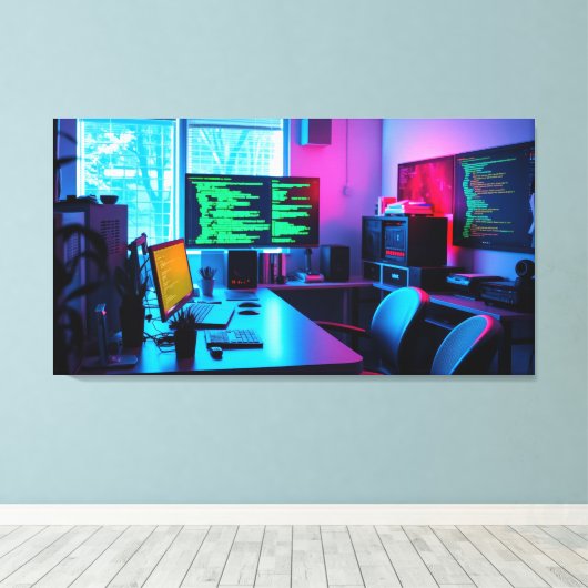 Programmeren van computers canvas afdruk (Insitu (Houten vloer))