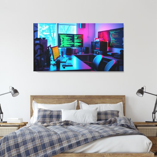 Programmeren van computers canvas afdruk (Insitu (Slaapkamer))
