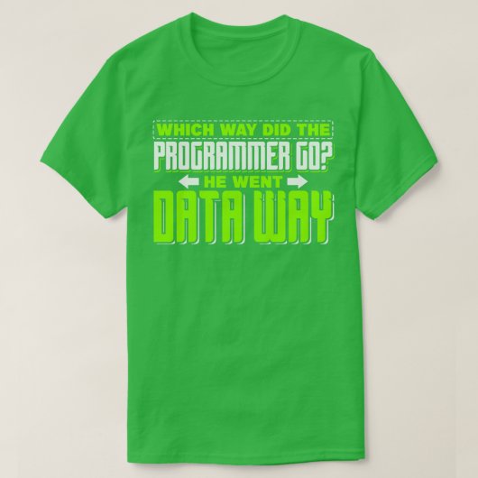 Programmeren Welke kant ging de programmeur op T-shirt (Design voorkant)