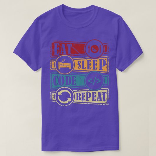 Programmering Computer Science Programmer Eat Code T-shirt (Design voorkant)