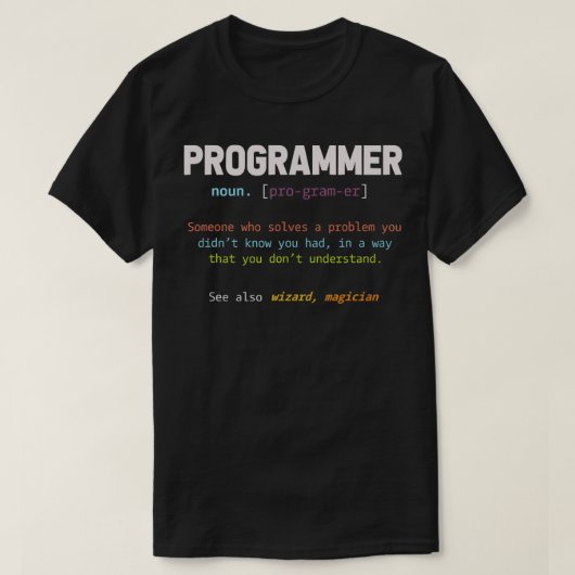 Programmering Grappige Computer Geek Gift Definiti T-shirt (Design voorkant)