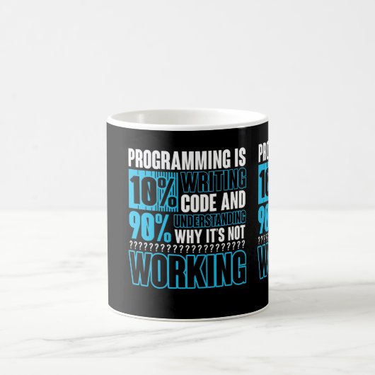 Programmering is 10% schrijvende code en 90% begri koffiemok (Center)