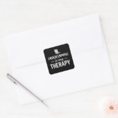 Programmering is mijn Therapy - Programmer Vierkante Sticker (Envelop)