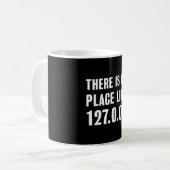 Programmeringscadeau Geen plaats zoals 127.0.0.1 Koffiemok (Voorkant links)