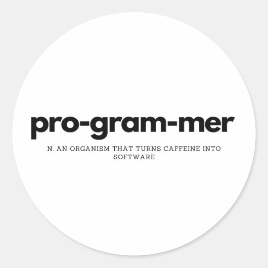 Programmeringsdefinitie Ronde Sticker (Voorkant)