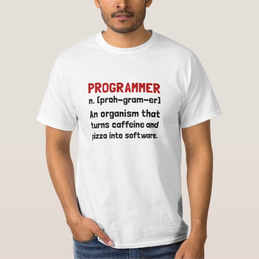 Programmeringsdefinitie T-shirt (Voorkant)