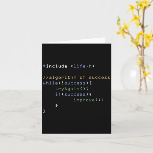 Programmers Computer Science Meme Coding Humor Kaart (Gele Bloem)