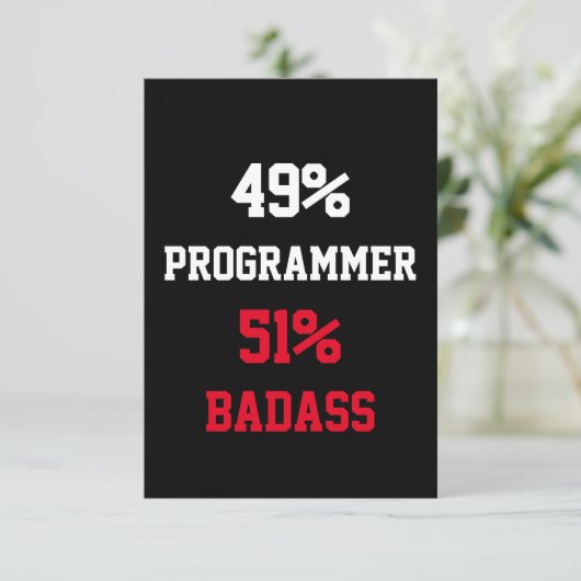Programmeur Badass Kaart (Staand voorkant)
