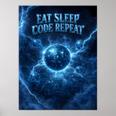 Programmeur Code Bliksemkern Poster (Voorkant)