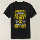 Programmeur Code Ontwikkelaar Eigen Risico Softwar T-shirt (Design voorkant)