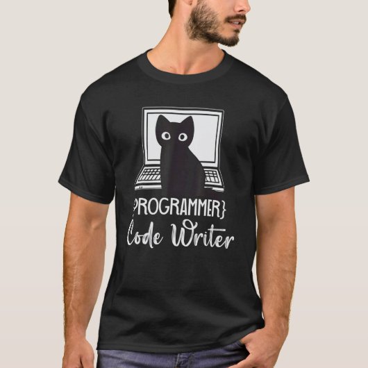 Programmeur Code Schrijver Programmeren Kat Softwa T-shirt (Voorkant)