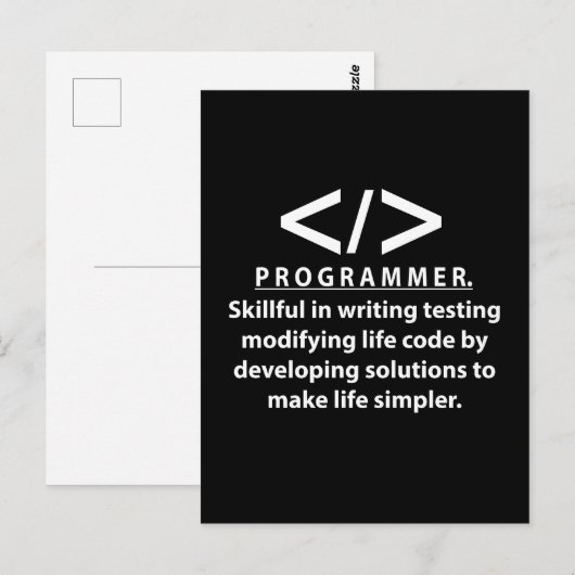Programmeur Codeur Ontwikkelaar Programmeur Briefkaart (Voorkant / Achterkant)