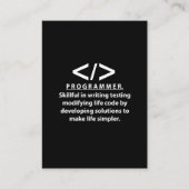 Programmeur Codeur Ontwikkelaar Programmeur Visitekaartje (Voorkant)