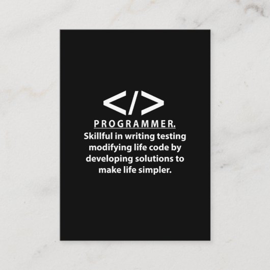 Programmeur Codeur Ontwikkelaar Programmeur Visitekaartje (Voorkant)