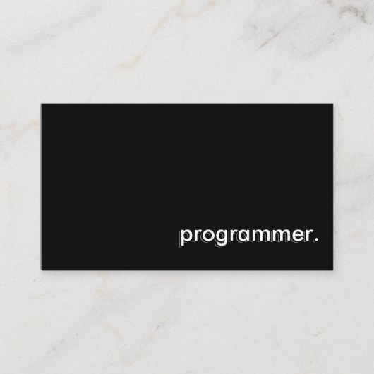 Programmeur Eenvoudig Zwart Visitekaartje (Voorkant)