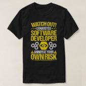 Programmeur Engineer Eigen risico Software Ontwikk T-shirt (Design voorkant)