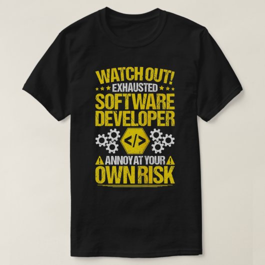 Programmeur Engineer Eigen risico Software Ontwikk T-shirt (Design voorkant)