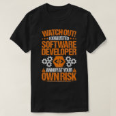 Programmeur Engineer Eigen risico Software Ontwikk T-shirt (Design voorkant)