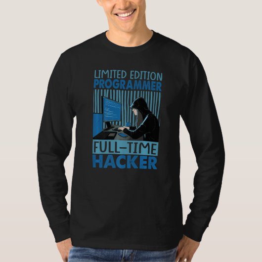 Programmeur fulltime hacker 2 t-shirt (Voorkant)