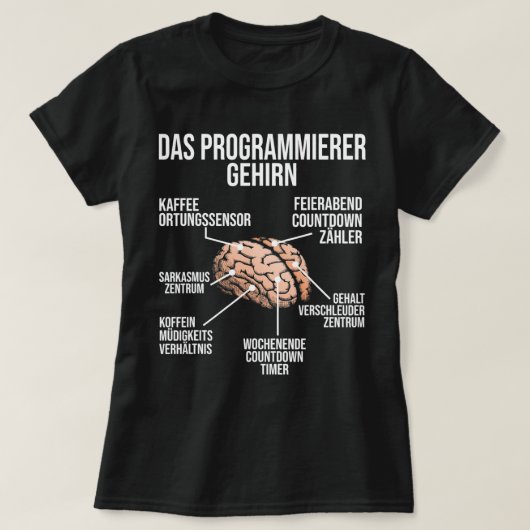 Programmeur Hersenen Grappige Computervaardigheden T-shirt (Design voorkant)