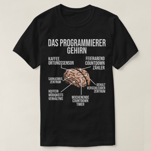 Programmeur Hersenen Grappige Computervaardigheden T-shirt (Design voorkant)