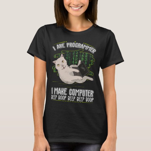 Programmeur Humor Cat Informatist T-shirt (Voorkant)