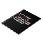 Programmeur ik becommentariëer Mijn Code niet Notitieboek (Linkerzijde)