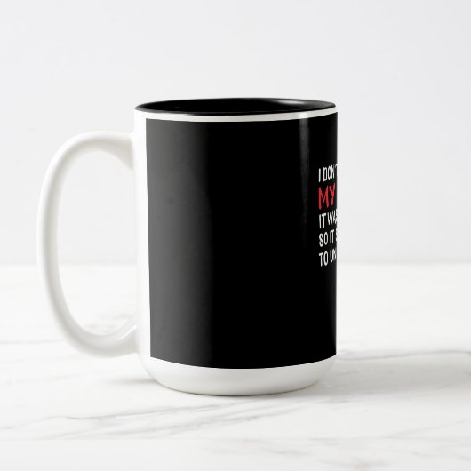 Programmeur ik becommentariëer Mijn Code niet Tweekleurige Koffiemok (Links)