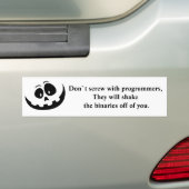 Programmeur Ingenieur Grappige Joke Verklaring Bin Bumpersticker (Op auto)