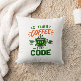 Programmeur IT Humor Ik Verander Koffie In Code De Kussen