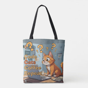 Programmeur Kat Humor Code, Katten, Koffie – Herha Tote Bag