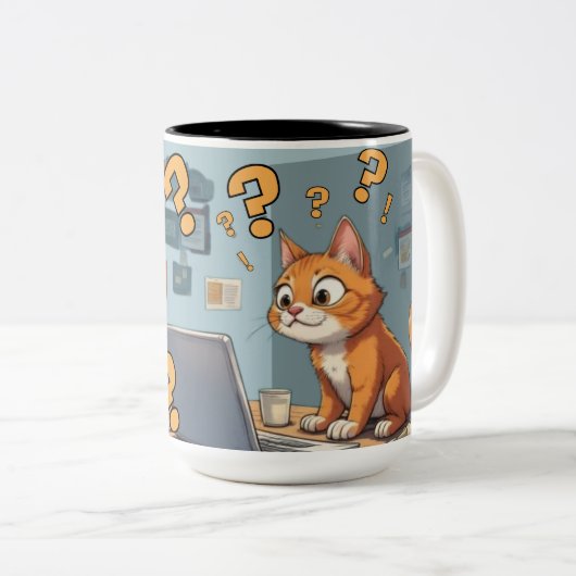 Programmeur Kat Humor Code, Katten, Koffie – Herha Tweekleurige Koffiemok (Voorkant rechts)