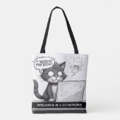 Programmeur Kat Humor Debuggen is Catastrofe Tote Bag (Achterkant)