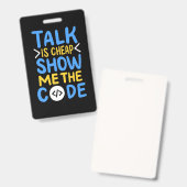 Programmeur Laat Me De Code Zien Badge (Voor- en achterkant)