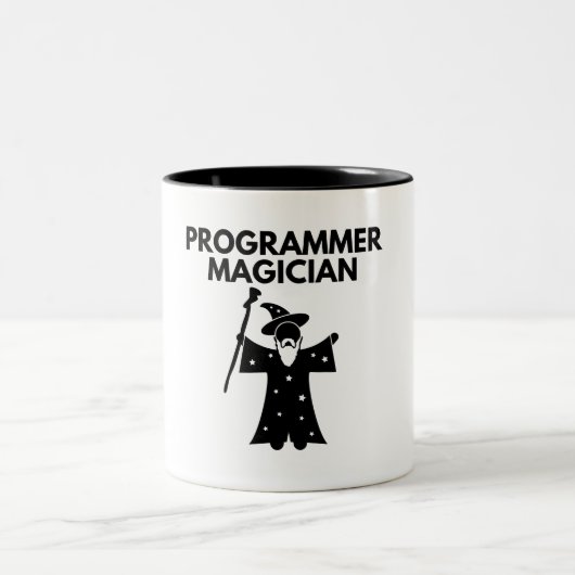 Programmeur Magician voor softwareontwikkelaar Tweekleurige Koffiemok (Center)