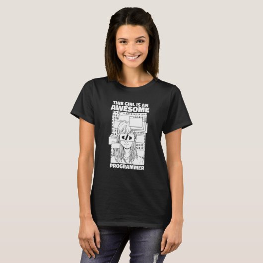 Programmeur Meisje Codeur Software Engineer Ontwi T-shirt (Voorkant volledig)