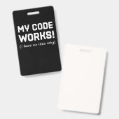 Programmeur Mijn Code Werkt Badge (Voor- en achterkant)