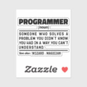 Programmeur Noun Software Developer Humor Joke Sticker (Vel)